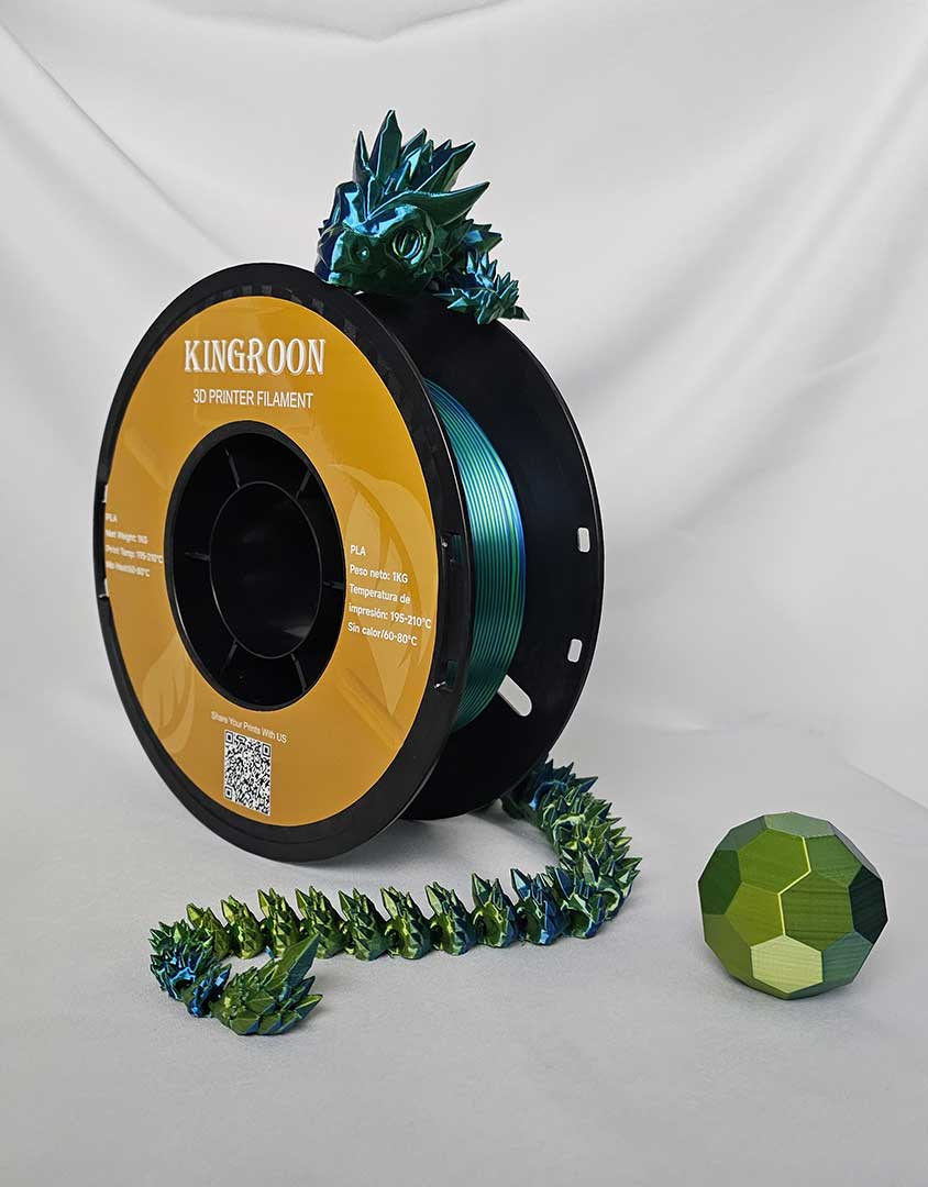 PLA Silk Tricolour 3D Filament - Yellow | Blue | Green