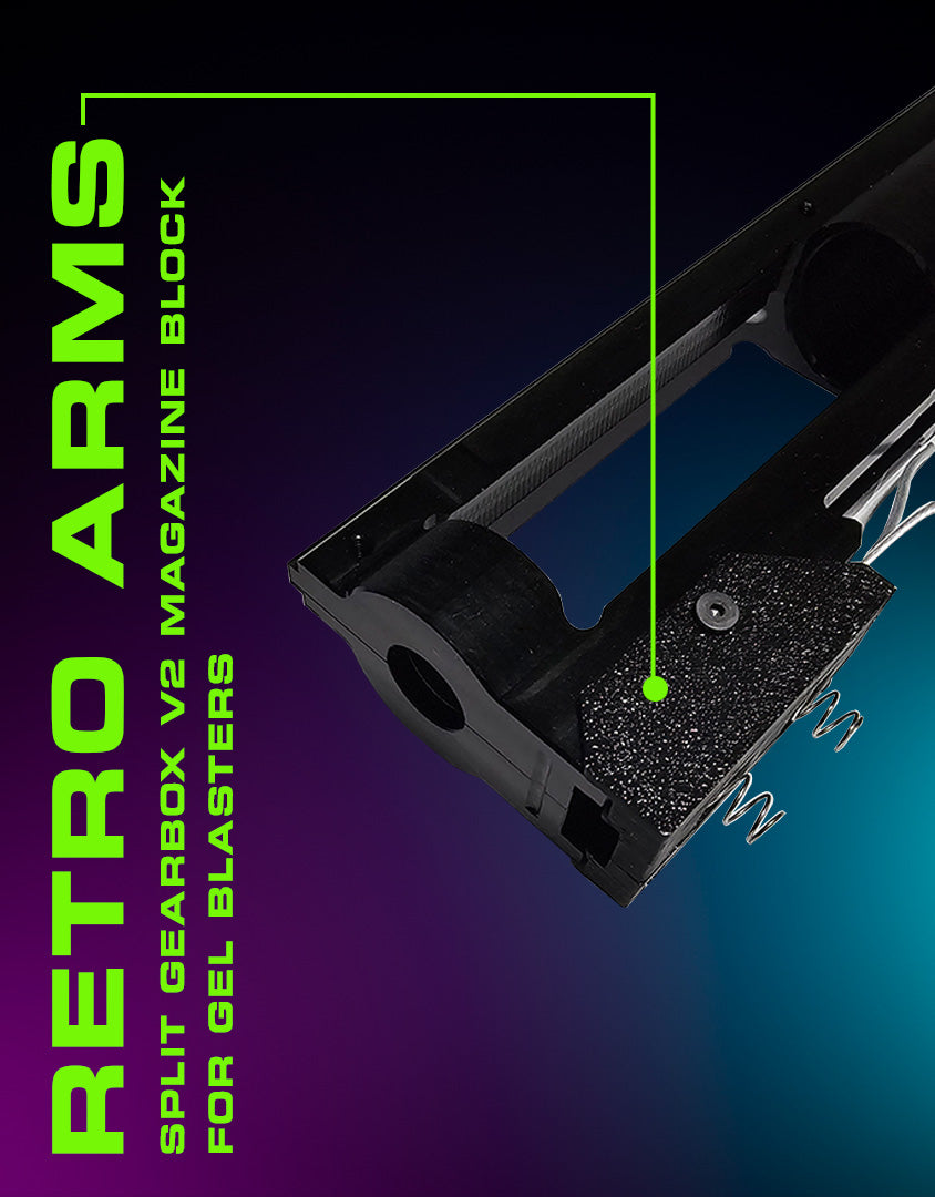 Retroarms-V2-Split-Gearbox-Magazine-Block-for-Gel-Blasters-Brisbane-1